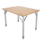 Camco bamboo folding table top showing smooth natural finish for outdoor meals