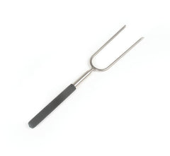 Camco extended 34-inch roasting fork ready for campfire cooking