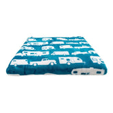 Camco plush fleece blanket blue folded view shows cozy warmth for outdoor seating.