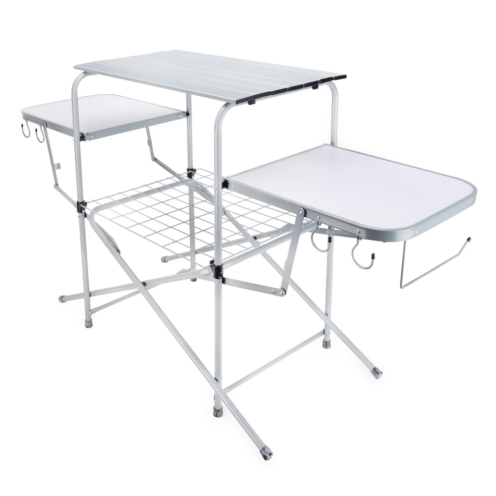 Camco Olympian Deluxe table extended size for extra prep space.