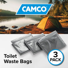 Camco waste bags line the inside of a 5-gallon bucket for clean setup