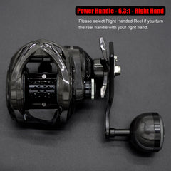 Side view of Carbon 300 baitcasting reel showing carbon fiber frame