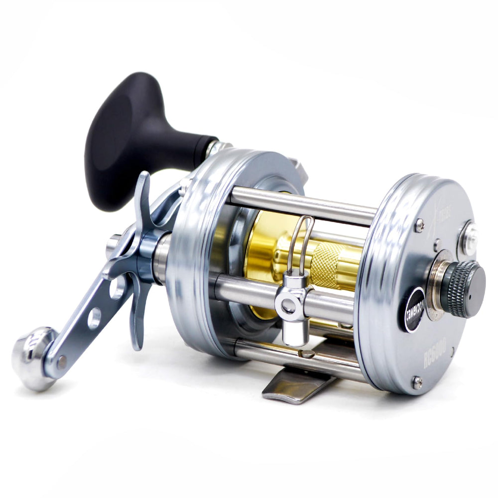 CAMEKOON X-Tribe reel front view showing solid all-metal frame for saltwater use