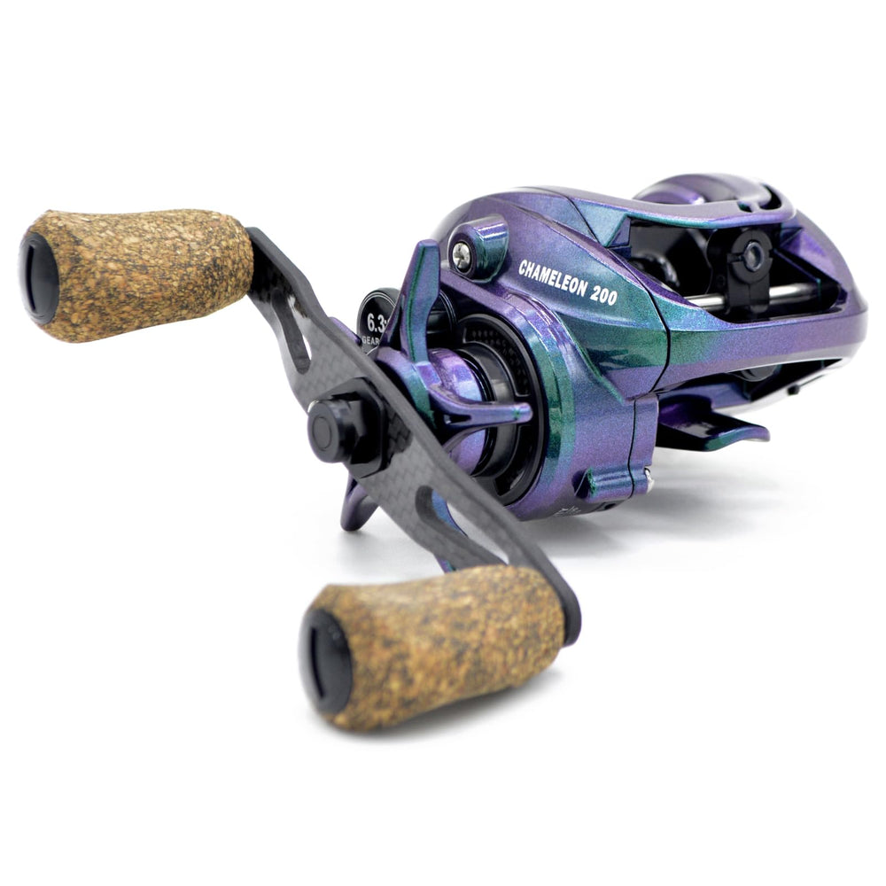 Chameleon 200 baitcasting reel front view