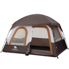 Camel Crown 5-6 person tent waterproof fabric close-up showing rain protection.