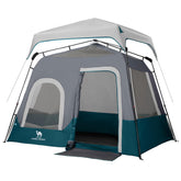 Camel Crown pop-up tent with 60s setup demonstrates rapid family camping assembly.