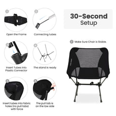 Camel Crown camping chair with breathable mesh seat staying cool in heat.
