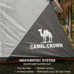 Camel Crown tent sets up quickly for hassle-free outdoor adventures.
