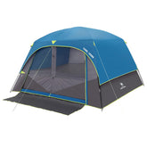 Camel Crown 6-person exterior front view shows a weatherproof family tent ready for outdoor camping.