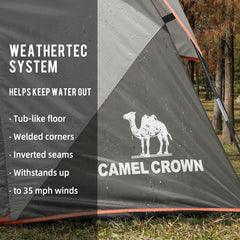 CAMEL CROWN easy-setup tent features quick 10-minute assembly