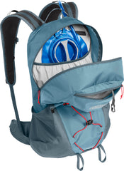 CamelBak Fourteener 24 front bungee system close-up secures bulky gear.