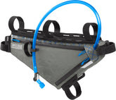 CamelBak M.U.L.E. triangle frame pack mounted on a bike for extended rides.