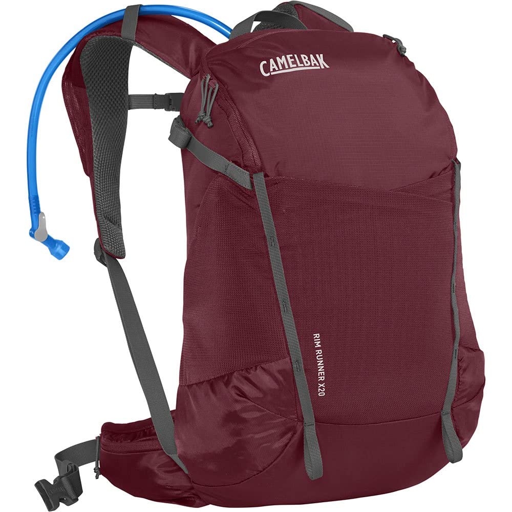 CamelBak Rim Runner X20 front view showing sleek women's fit for hiking comfort.