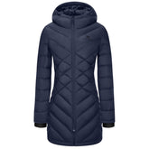 CAMELSPORTS women's winter down coat with hood delivers cozy warmth for chilly commutes.