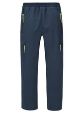 CAMLAKEE kids waterproof hiking pants navy front view showing warmth and windproof protection for winter outings.