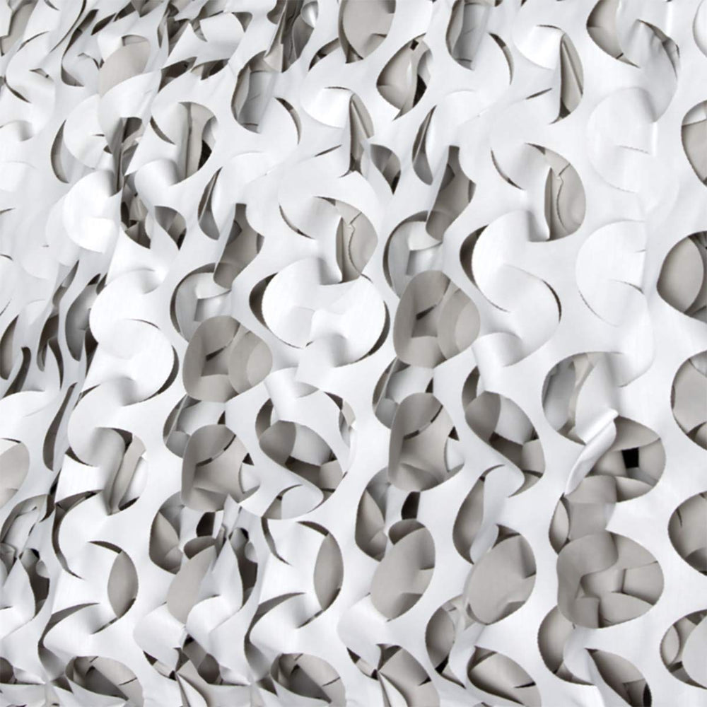 CamoSystems Ultra-lite netting in snow-white tones provides light concealment for field setups.