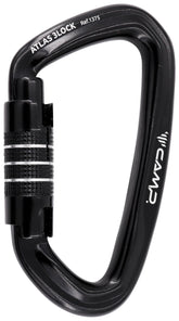 CAMP Atlas 3Lock black carabiner full view for secure rigging.