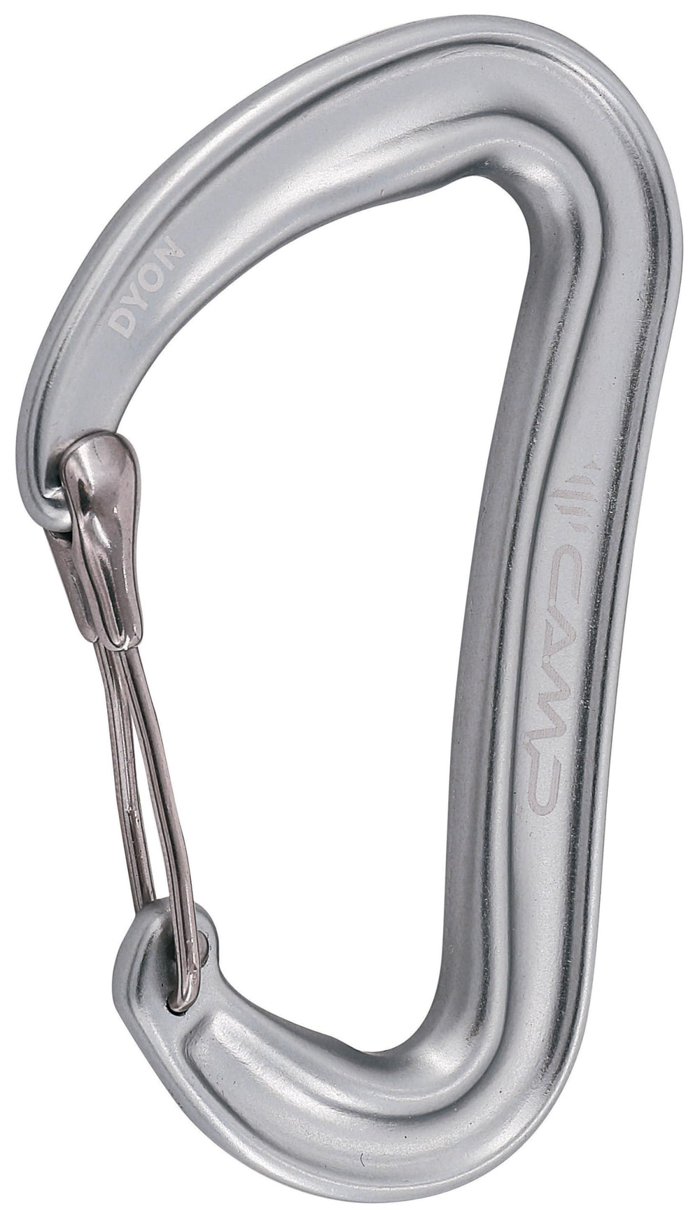 CAMP Dyon carabiner in light gray with SphereLock for enhanced safety during climbs