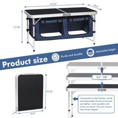 Camp Field table with adjustable legs for stable outdoor use.