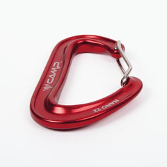 CAMP Nano 22 carabiner red clipping on rope demonstrating compact clip
