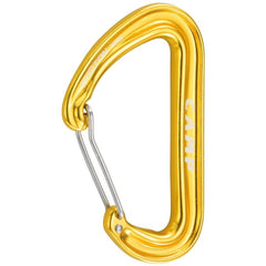 Camp Photon Wire carabiner in yellow, ultralight and full-size for fast cam racking