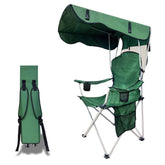 CAMP SOLUTIONS portable camping chair with canopy shade for sun protection during outdoor trips.