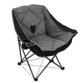 Camphill folding camping chair oversized side view highlights roomy seating for comfortable outdoor lounging.