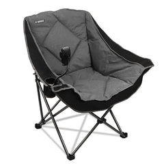 Camphill folding camping chair oversized side view highlights roomy seating for comfortable outdoor lounging.