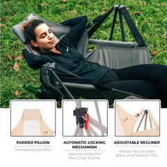 Camphor Designs drink holder keeps beverages within reach during relaxation.