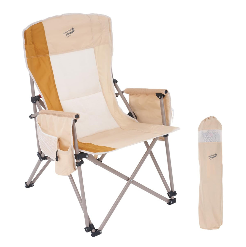 Camphor Designs heavyweight portable chair beige, ideal for outdoor seating