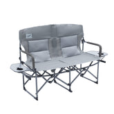 Camphor Designs oversized double portable folding directors loveseat, closed for easy transport