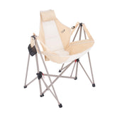 Camphor Designs portable swing hammock chair beige offers comfortable outdoor seating.