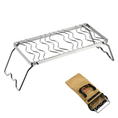 Camping Moon campfire grill assembled, showing durable 304 stainless steel and portable design