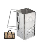 Camping Moon MT-18 front view shows portable chimney starter for quick charcoal lighting