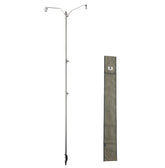 Camping Moon stainless-steel lantern pile driver extended-height setup for tall lighting reach.