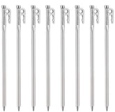 Camping Moon R-Series flat-top tent stake, 30 cm, anchors securely in hard ground.