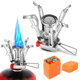 Camping Stove Travel Stove windproof net enhances stability during outdoor cooking.