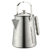Camping Moon campfire kettle seamless body shows a sturdy, leak resistant design for camp coffee