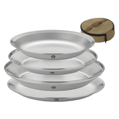 Camping Moon salad-plate-20 with bead-blast finish for easy cleaning outdoors.