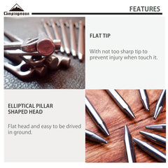 CampingMoon stake close-up shows forged finish for durable use