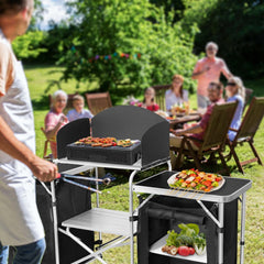 CampLand folding cooking table folded compact for easy packing and transport