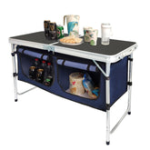 CampLand folding table top view shows portable surface for outdoor meals