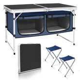 CampLand folding camping table top view shows a sturdy surface for meals and activities