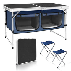 CampLand folding camping table top view shows a sturdy surface for meals and activities