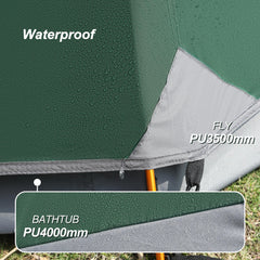Camppal 1-person tent extended-length interior reveals extra sleeping and gear space