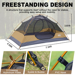 Camppal tent waterproof-rainfly shows reliable weather protection for rainy backpacking trips.
