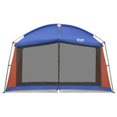 CAMPROS CP screen house 12x10 in backyard provides shade and airflow.