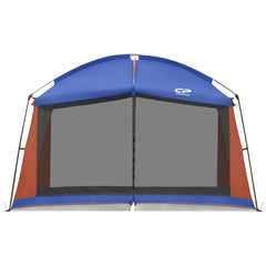 CAMPROS CP screen house 12x10 in backyard provides shade and airflow.