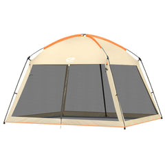CAMPROS CP Screen House 12x12 beige exterior offers shaded patio space