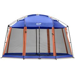 CAMPROS CP Screen House 13x13 setup on patio for shade and gatherings